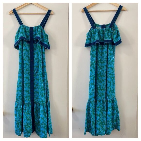 Derek Lam Collective Floral Popover Midi Dress - Picture 2 of 7